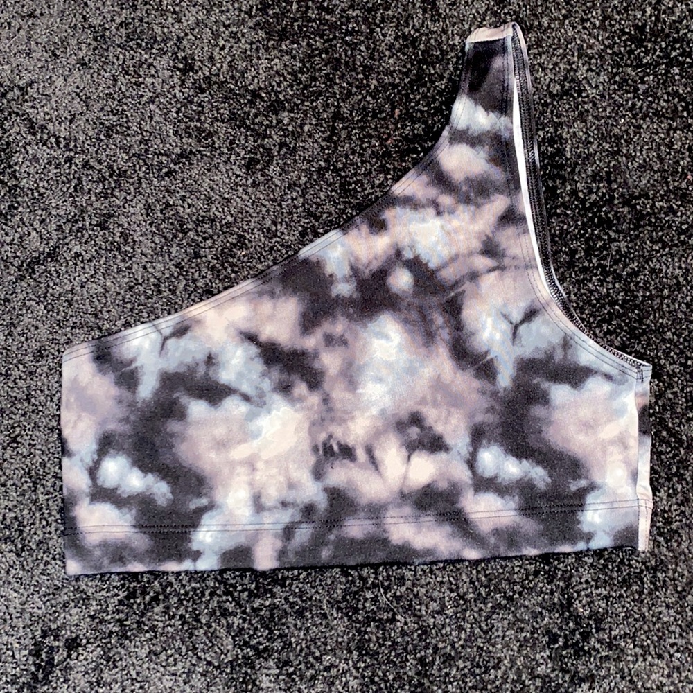 One shouldered, multicolor, bra-to-swim top! PINK